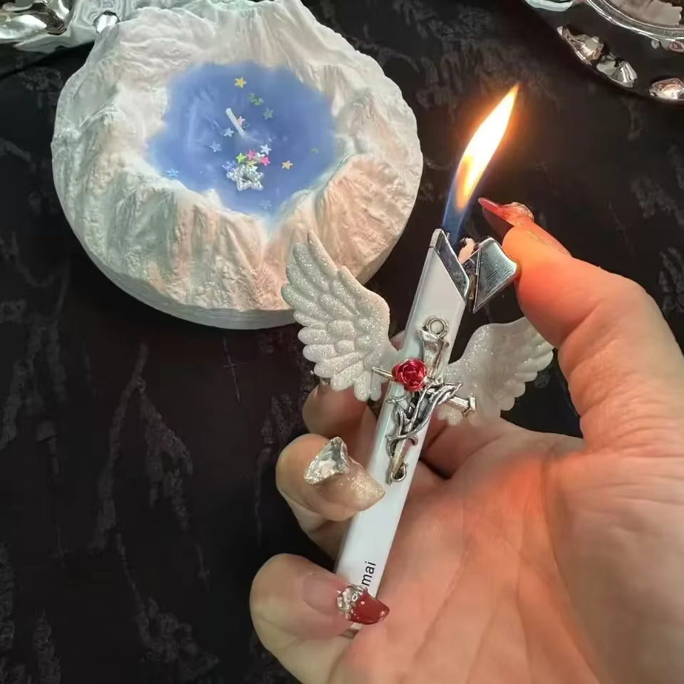 Pretty Angel Rose Wing Butane Torch Lighter