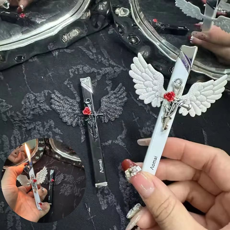 Pretty Angel Rose Wing Butane Torch Lighter