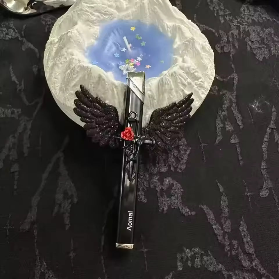 Rose Angel Torch Lighter – Mini Metal Open Flame Lighter