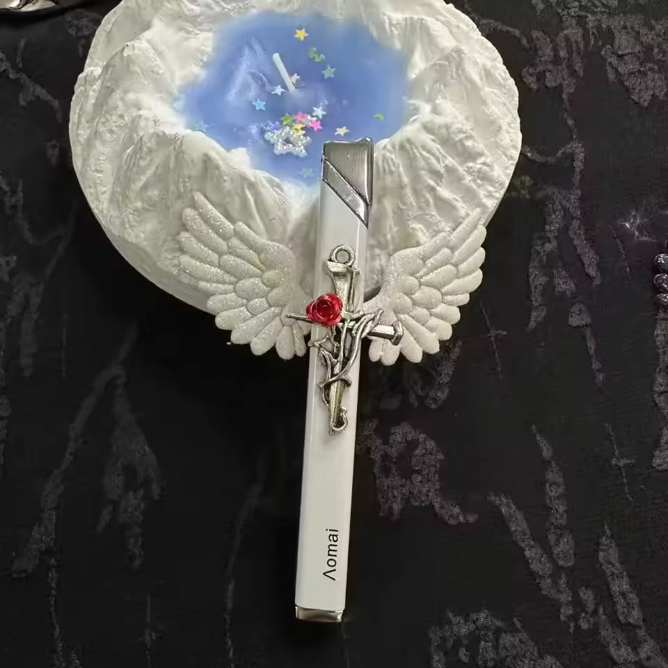 Rose Angel Torch Lighter – Mini Metal Open Flame Lighter