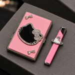 Rhinestone Mirror-Finish Case & Lighter Set (gift box)