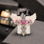 Angel Wings Pink Heart Cross Case & Lighter Set