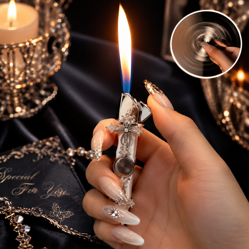 Luxury Pearl Cross Lighter – Handmade Metal Portable Lighter