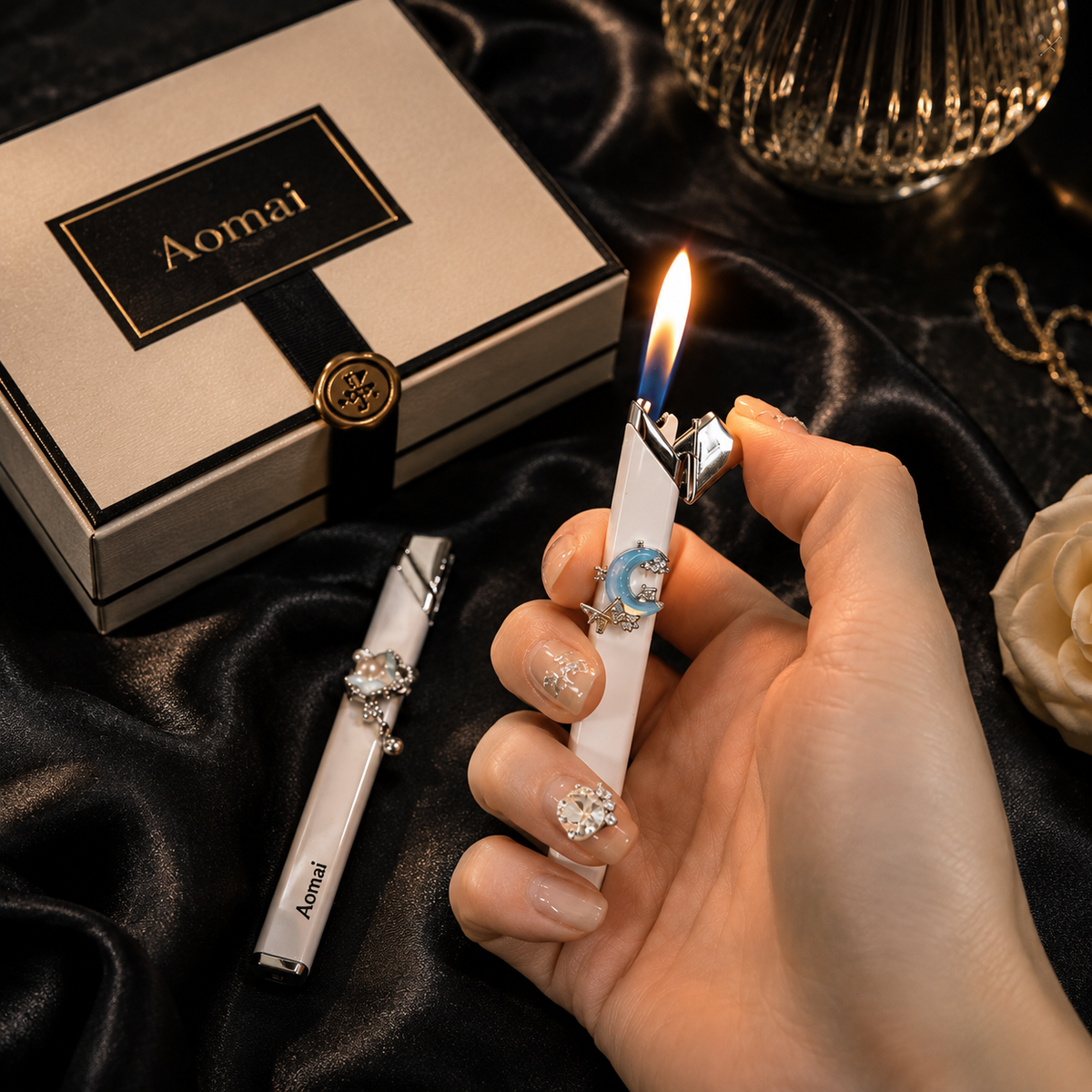 Rose Angel Torch Lighter – Mini Metal Open Flame Lighter