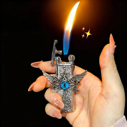 2026 Butane Gas Lighter, High-end Handmade Retro Cross