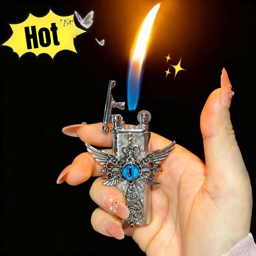 2026 Butane Gas Lighter, High-end Handmade Retro Cross